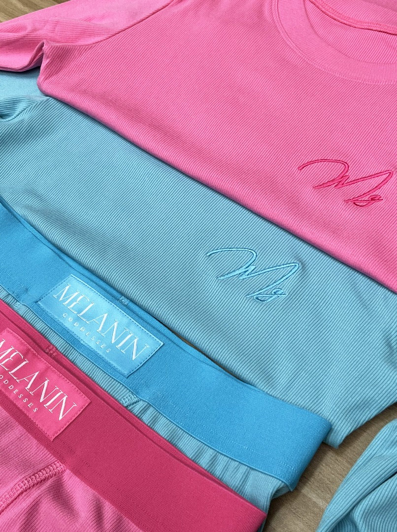 Baby blue long sleeve set