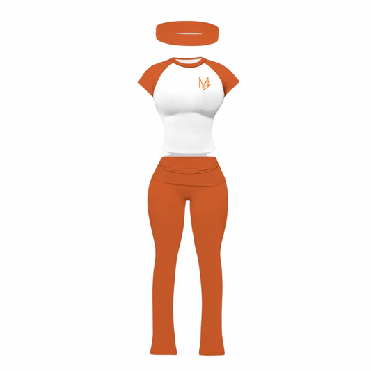 Flare me down 3 piece orange