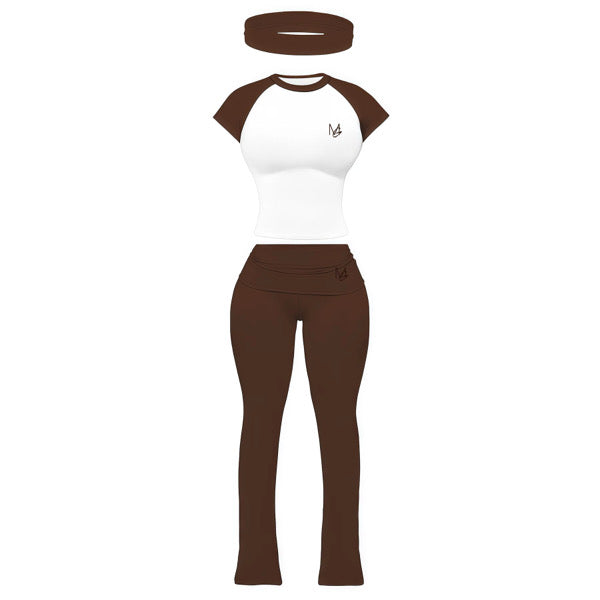 Flare me down 3 piece set brown