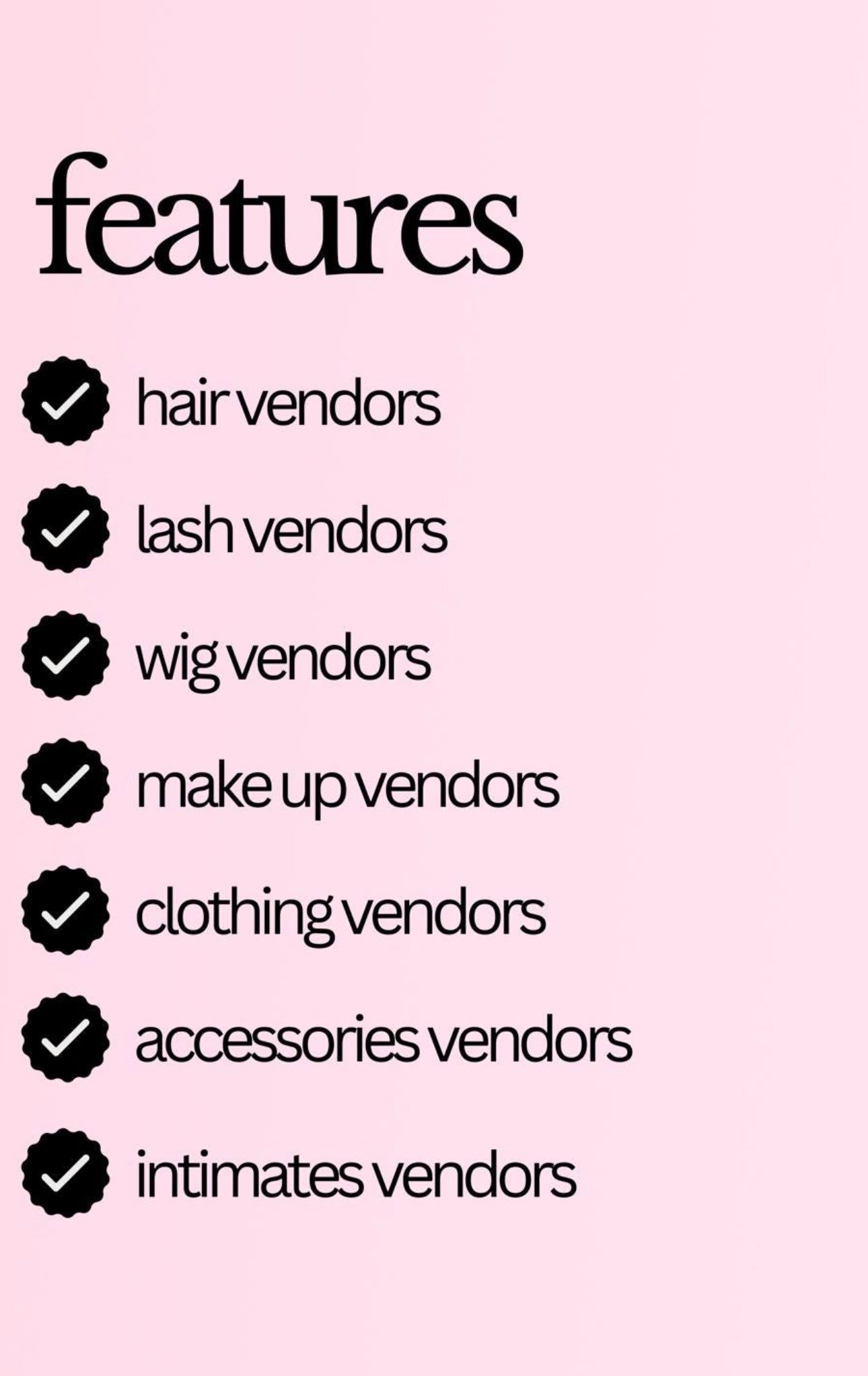 Start My Business- Vendor list
