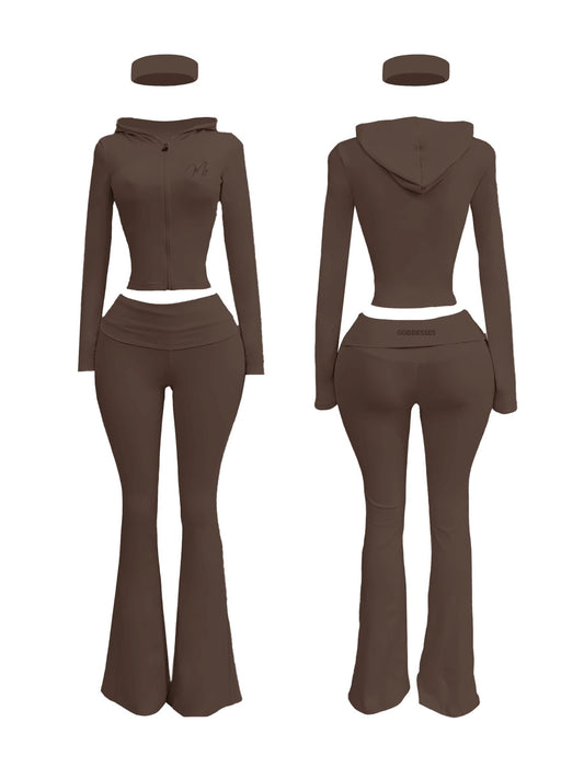 Soft life flare brown set
