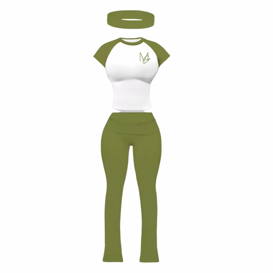 Flare me down 3 piece green