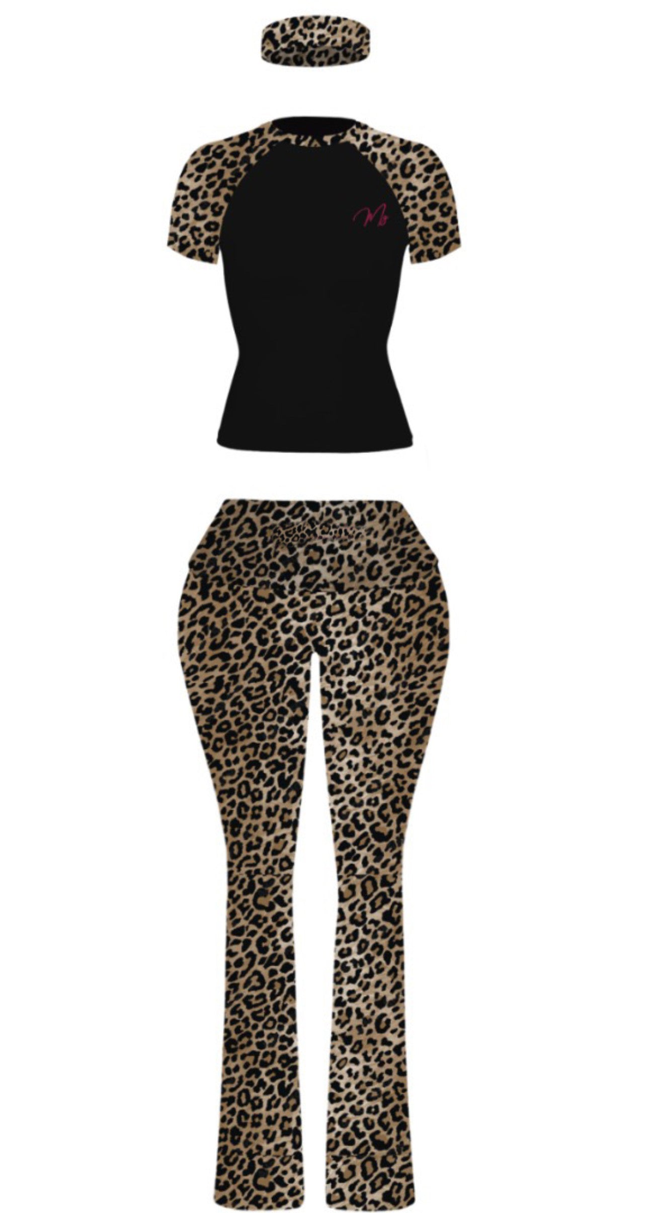 Leopard Luxe 3 piece flare pants Set