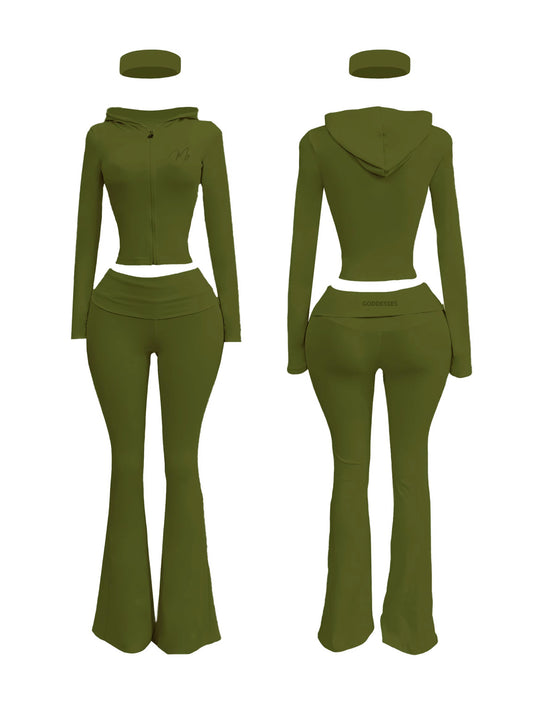 Soft life flare set green