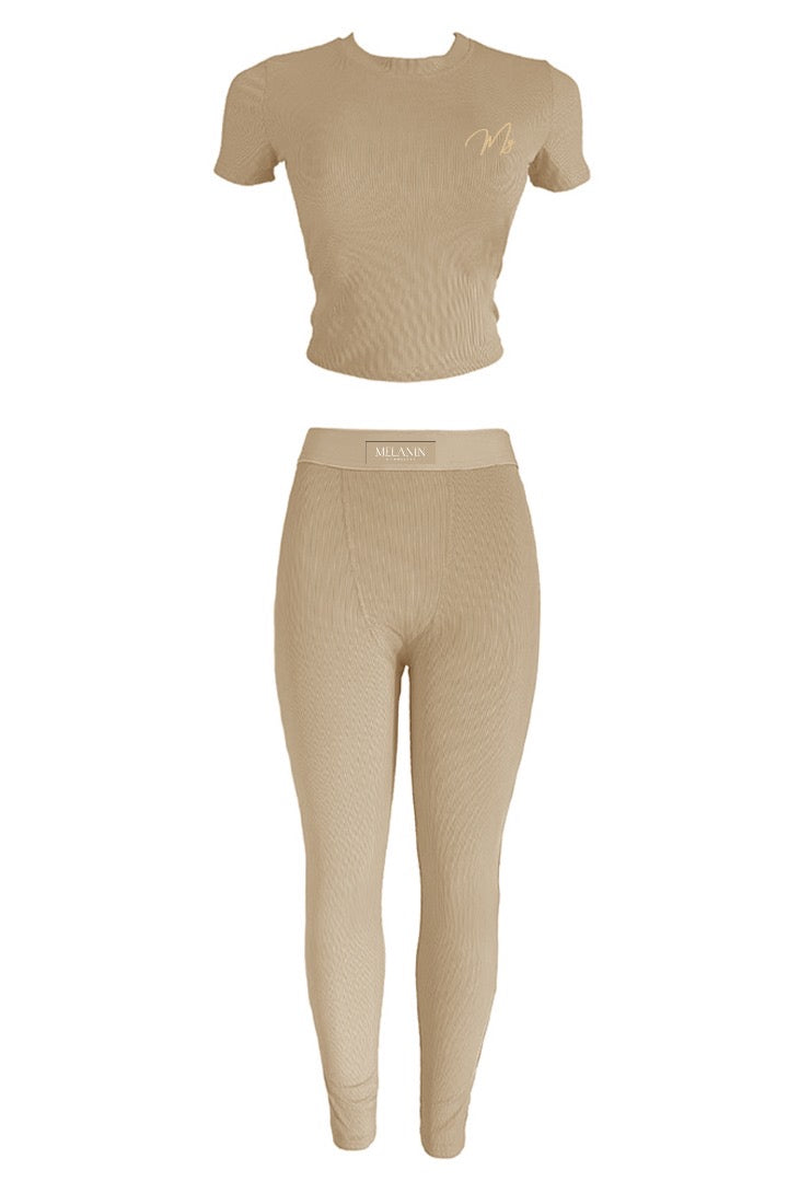 Melanin ribbed legging set