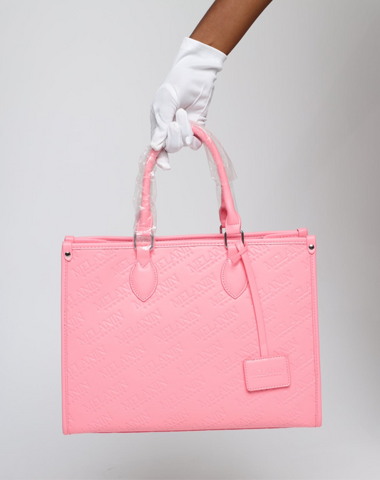 Melanin embossed tote Pink