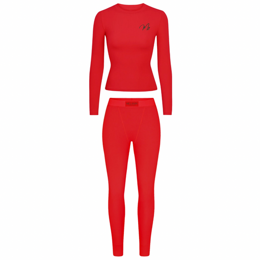 Candy apple red long sleeve set