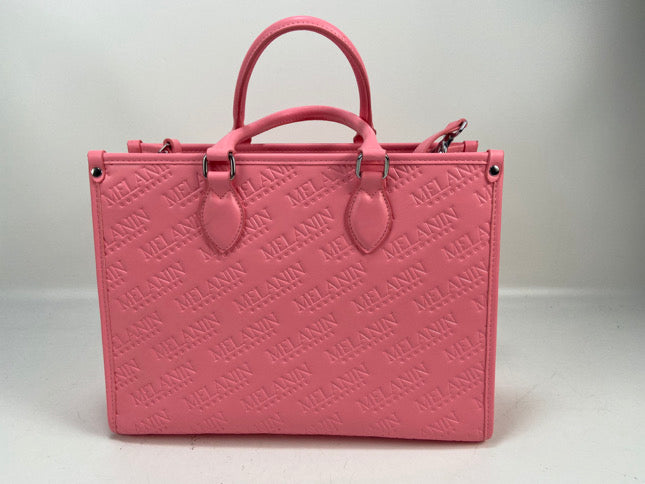 Melanin embossed tote Pink