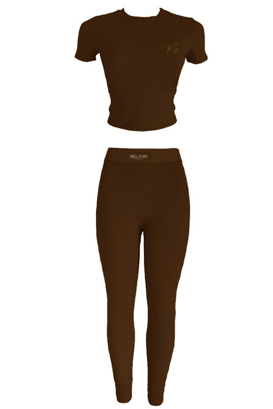 Melanin ribbed legging set